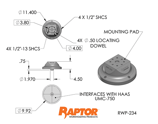 RWP-234 Key Dimensions