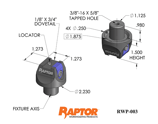 Raptor RWP-003 Aluminum 5C Collet Closer 0.75