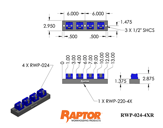 Raptor RWP-024-4XR Aluminum 0.75