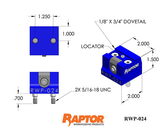 Raptor RWP-024-4XR Aluminum 0.75