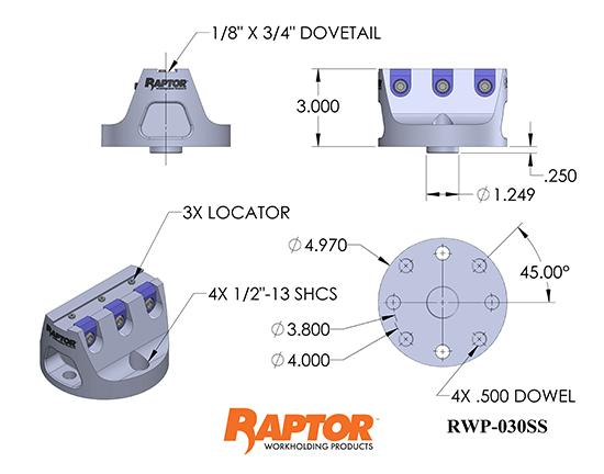 Raptor RWP-030SS Stainless Steel 0.75