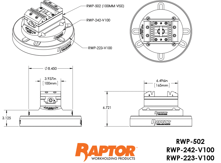 RWP-242-V100 Riser Plate Key Dimensions