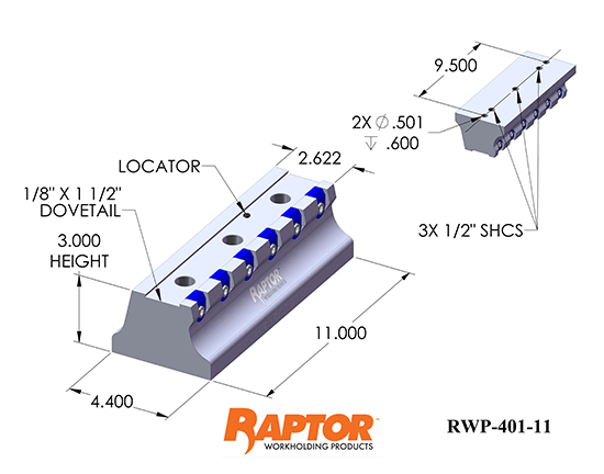 Raptor RWP-401-11 Aluminum 1.5